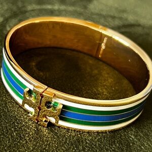 TORY BURCH Kira Enameled Hinged Bracelet